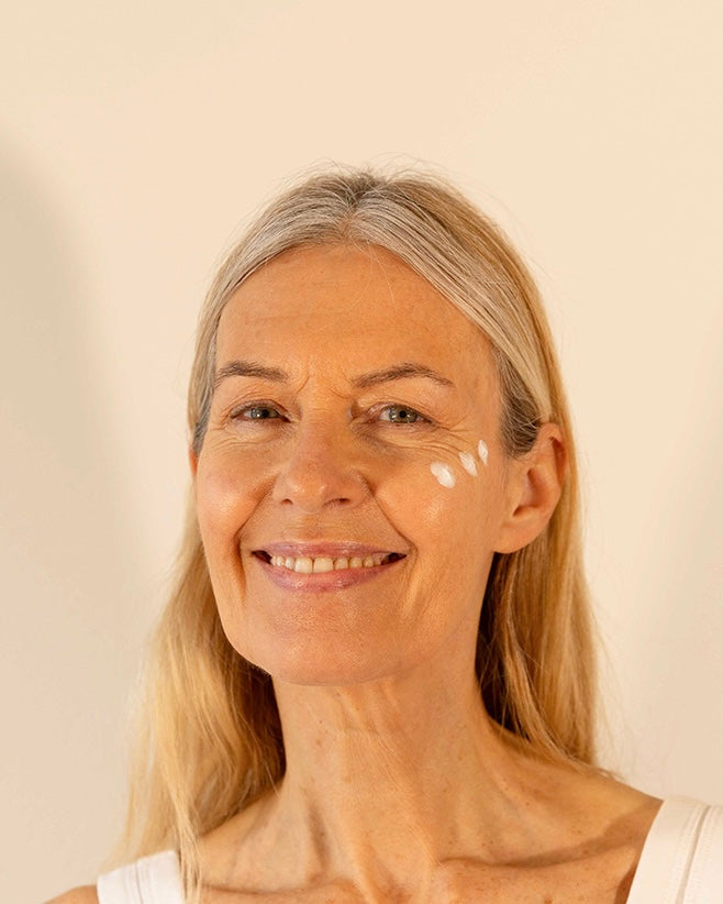 mor med creme prikker