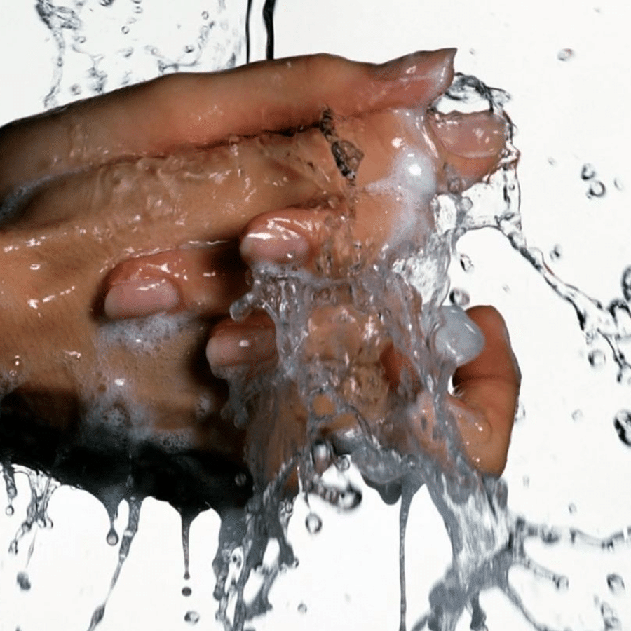 washing hands