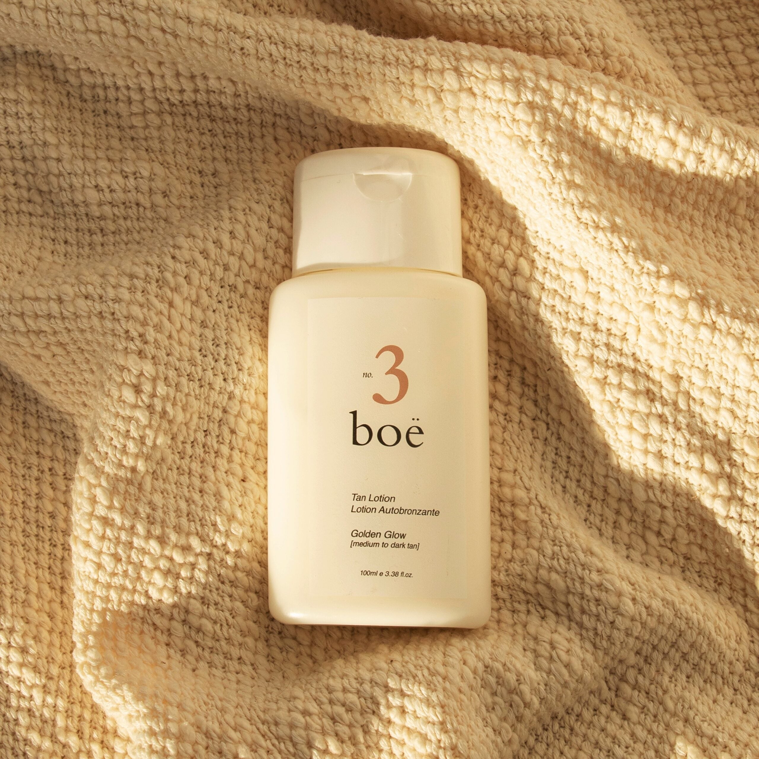 no.3 tan lotion on display